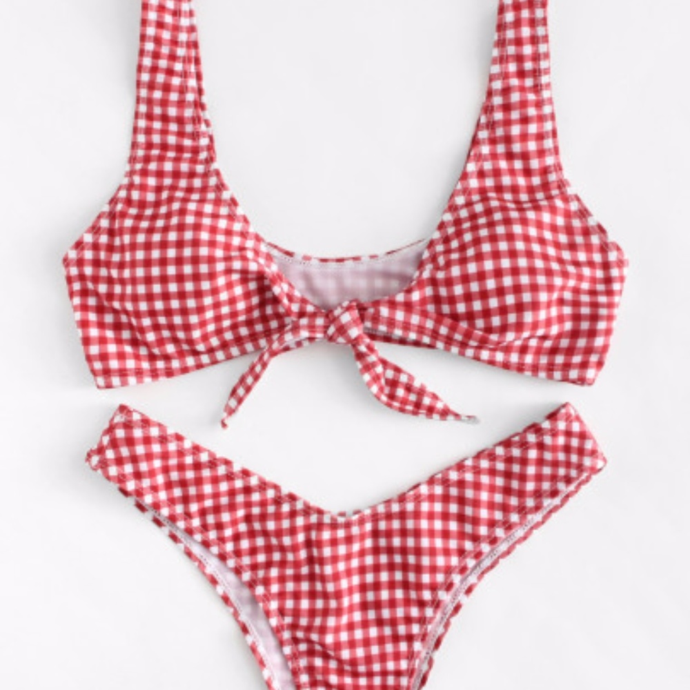 Red Gingham Bikini Set